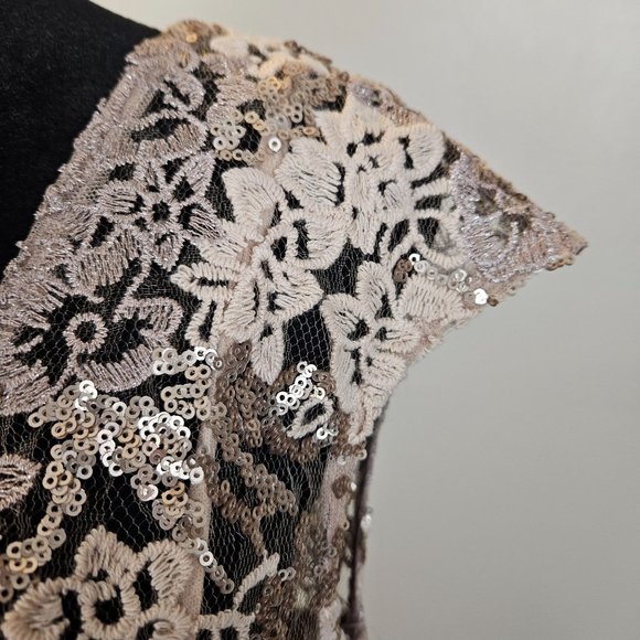 Alex Evenings Womens Elegant Pink Rose Sequined Zip Dress Party Wedding Size 6 - Picture 7 of 12